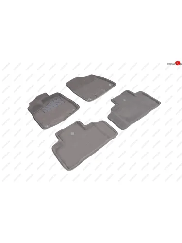 Комплект ковриков в салон (ворс) Seintex 3D (серые) Acura MDX YD3 дорестайлинг (2013-2016)