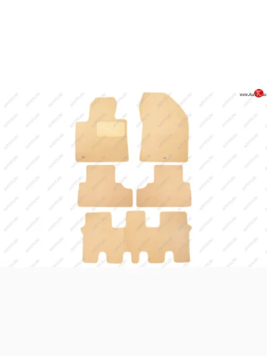 Коврики салона (текстиль) Klever Premium Hyundai Santa Fe TM дорестайлинг (2018-2021) (Бежевые)