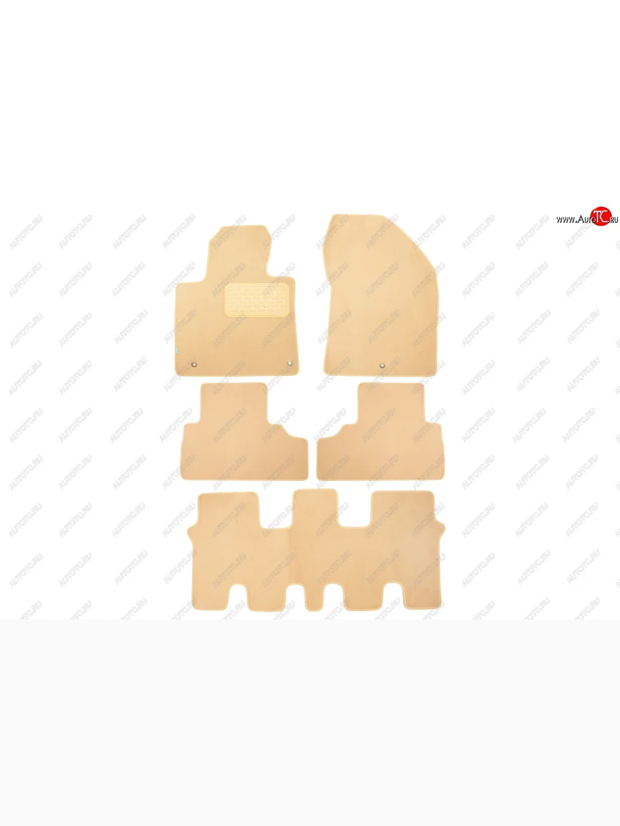 Коврики салона (текстиль) Klever Premium Hyundai Santa Fe TM дорестайлинг (2018-2021) (Бежевые)  в Перми Пермском крае