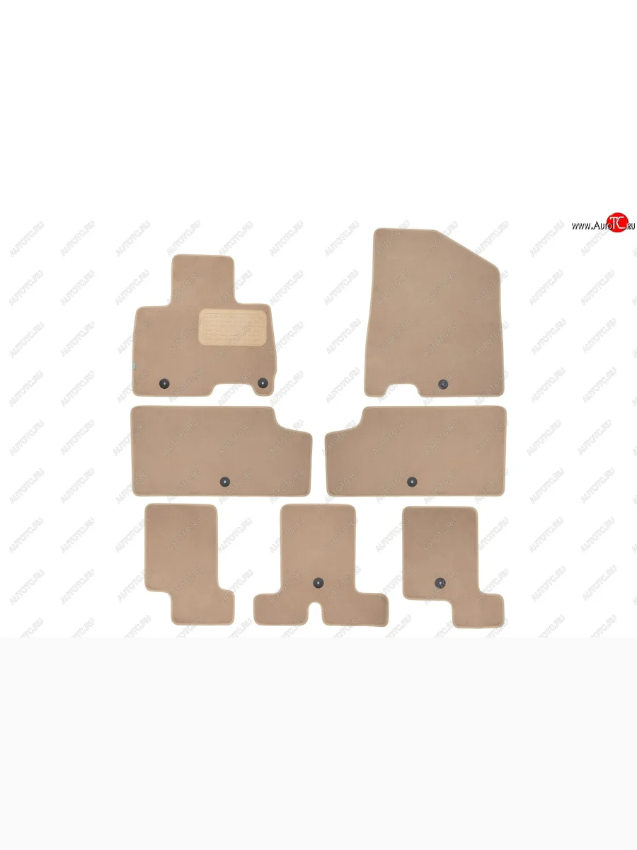 Коврики салона (7 мест, текстиль) Klever Premium KIA Carnival KA4 минивэн рестайлинг (2023-2025) (Бежевые)  с доставкой в г. Керчь