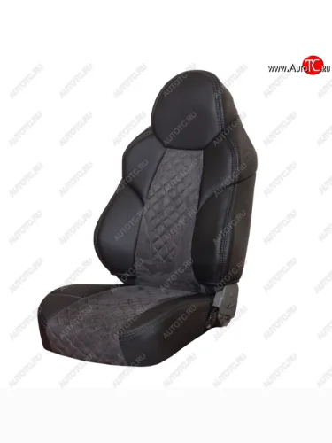 Универсальные чехлы (экокожа) Trend (Черный/серая алькантара) 