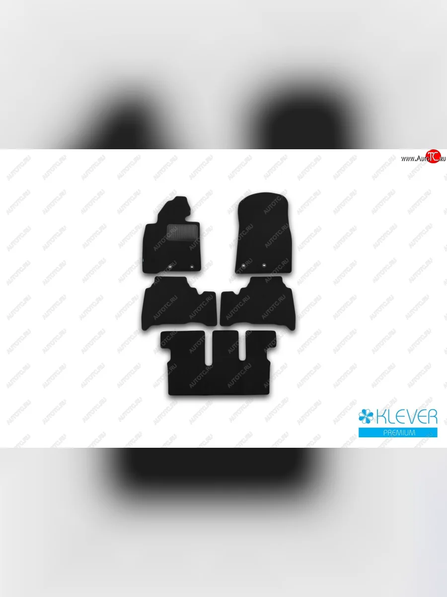 Коврики салона (7 мест, текстиль) Klever Premium  Toyota Land Cruiser (2007-2021) 200 (Чёрные)  в Самаре Самарской области