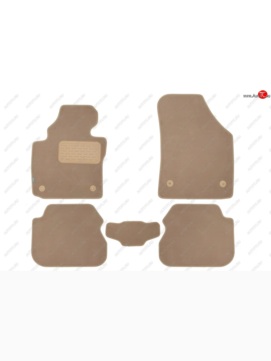 Коврики салона (текстиль) Klever Premium Volkswagen Caddy 2K дорестайлинг (2003-2010) (Бежевые)  с доставкой в г. Керчь