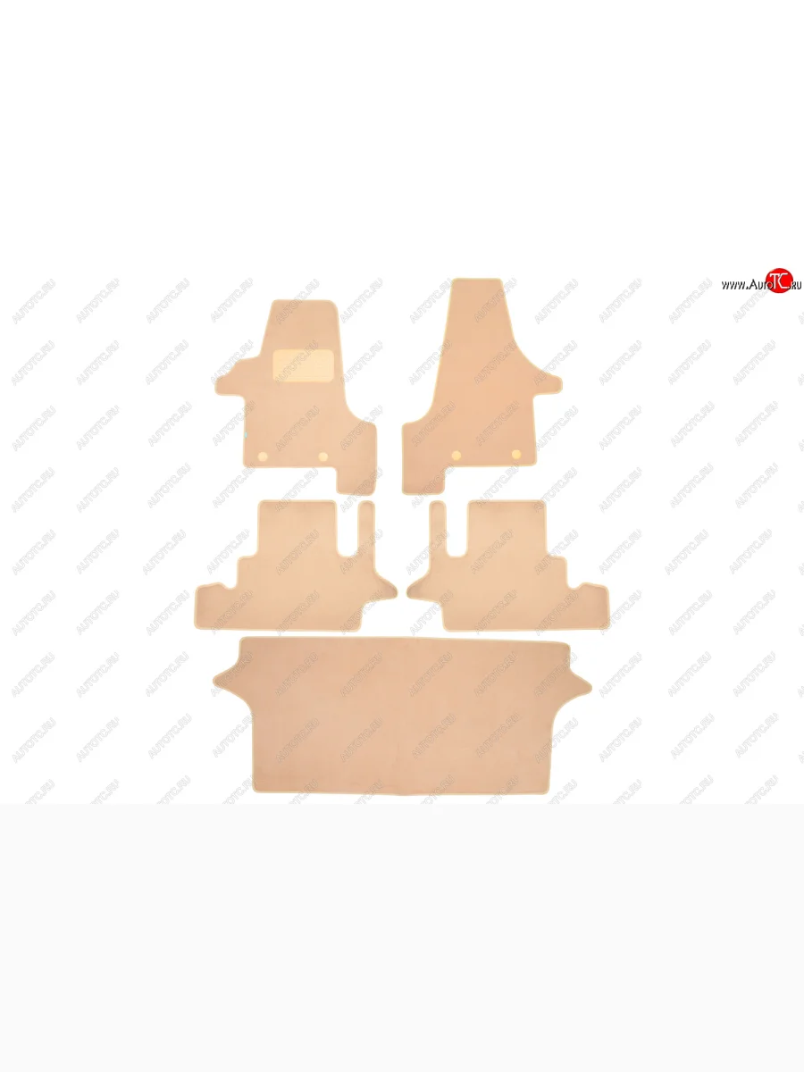 Коврики салона (текстиль) Klever Premium Volkswagen Multivan T5  дорестайлинг (2003-2009) (Бежевые)  с доставкой в г. Пермь