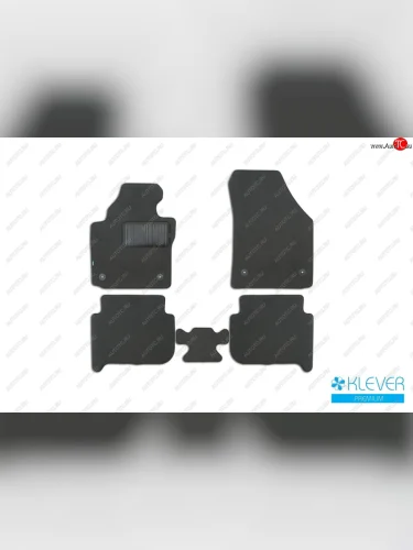 Коврики салона (текстиль) Klever Premium (Чёрные) Volkswagen Touran  1T (2006-2015) 1-ый рестайлинг минивэн, 2-ой рестайлинг минивэн