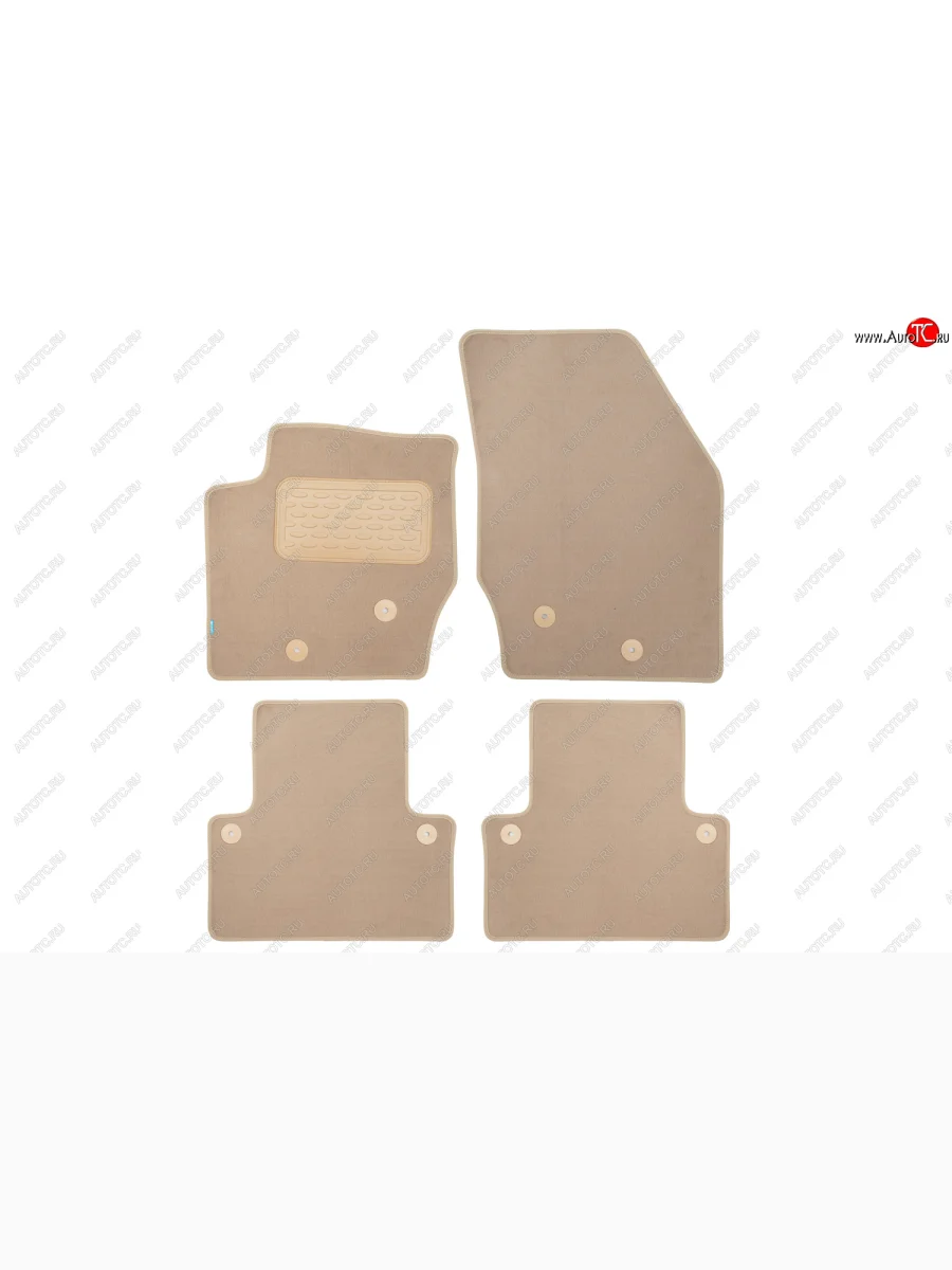 Коврики салона (текстиль) Klever Premium Volvo XC90 C дорестайлинг (2002-2006) (Бежевые)  с доставкой в г. Керчь