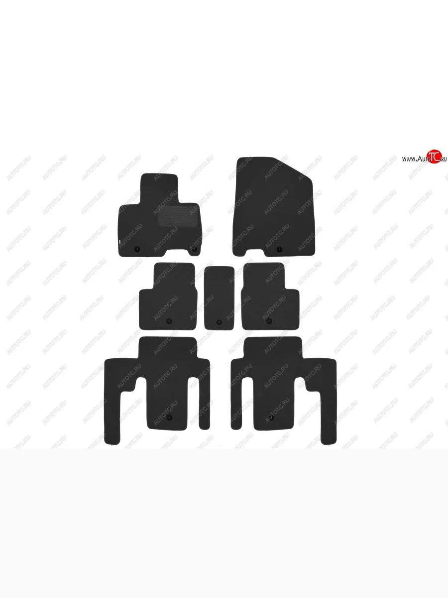 Коврики салона (8 мест, кроме комплектации Premium+, текстиль) Klever Premium  KIA Carnival (2020-2025) KA4 (Чёрные)  в Керчи Республика Крым