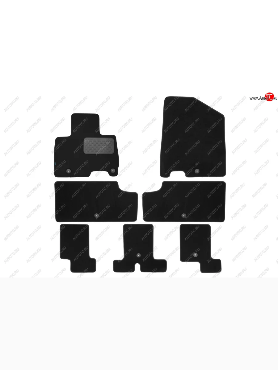 Коврики салона (7 мест, текстиль) Klever Premium KIA Carnival KA4 минивэн рестайлинг (2023-2025) (Чёрные)  с доставкой в г. Керчь