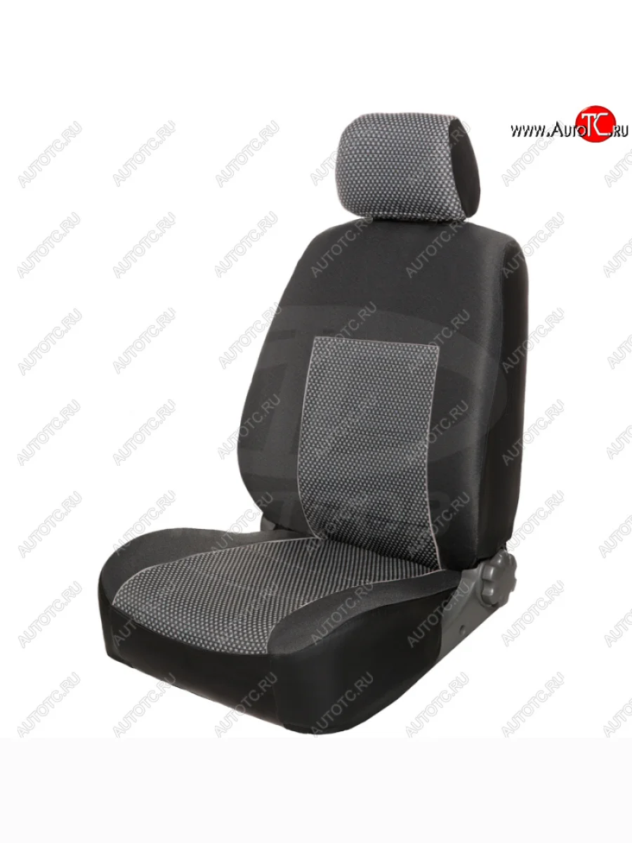 Чехлы сидений (экокожа-жаккард, 2/3) Петров К1 Nissan Almera 3 G15 седан (2012-2019) (Черный)