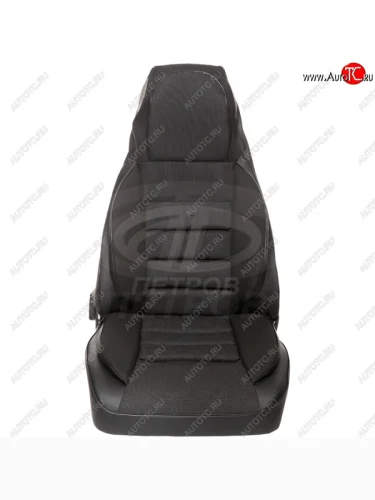 Чехлы сидений (кожзам-жаккард) Магнолия (Черный) Лада ВАЗ 2110 (1995-2007) седан