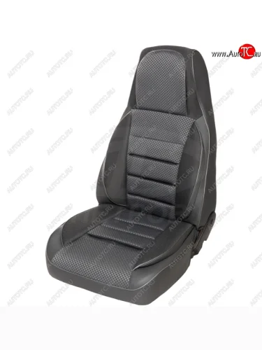 Чехлы сидений (кожзам-жаккард) Магнолия (Серый) Лада ВАЗ 2111 (1998-2009) универсал