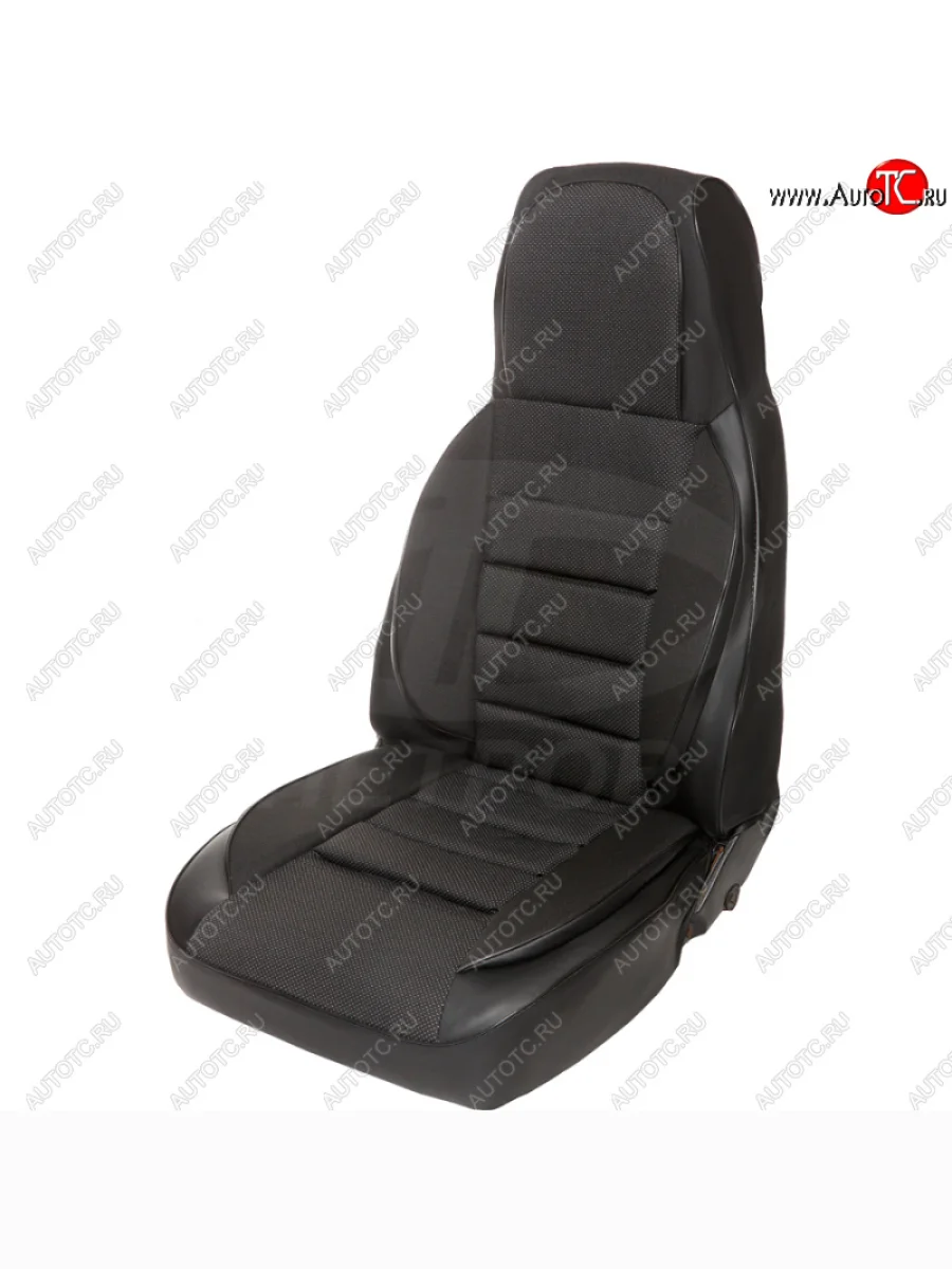 Чехлы сидений (кожзам-жаккард) Магнолия Лада ВАЗ 2111 универсал (1998-2009) (Черный)  в Самаре Самарской области