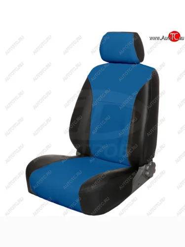 Чехлы сидений (экокожа) ПЕТРОВ Орегон (черный/синий) Mitsubishi Lancer  10 CY (2011-2017) хэтчбек 5 дв рестайлинг