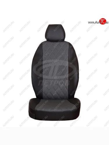 Чехлы сидений (экокожа, с подл.) ПЕТРОВ Орегон Ромб (черный/серый) Лада ВАЗ Веста  2180 - Веста Кросс NG ( 2180,  SW 2181)