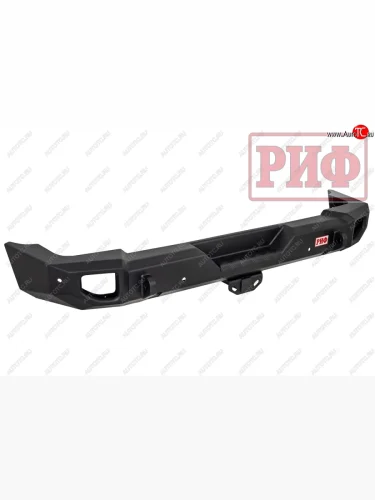 Бампер силовой задний РИФ (с квадратом под фаркоп под штатные фонари, стандарт) Jeep Wrangler  JL (2018-2024) 3 дв. дорестайлинг