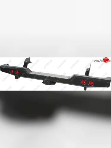 Бампер задний силовой РИФ (С квадратом под фаркоп и фонарями) Ford Ranger (2003-2009) рестайлинг, дорестайлинг