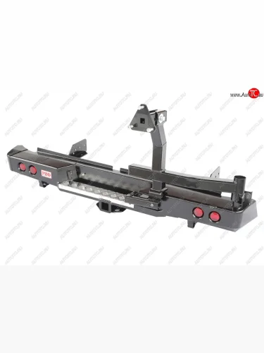 Бампер силовой задний РИФ (с квадратом под фаркоп, калиткой и фонарями) Mitsubishi L200 5 KK,KL дорестайлинг (2015-2019)