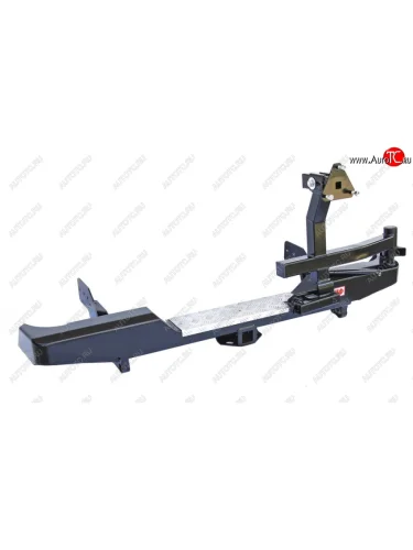 Бампер задний силовой (кузов 1350 мм) РИФ (С квадратом под фаркоп, калиткой и подсветкой номера) Mitsubishi L200  4 (2006-2014)  дорестайлинг