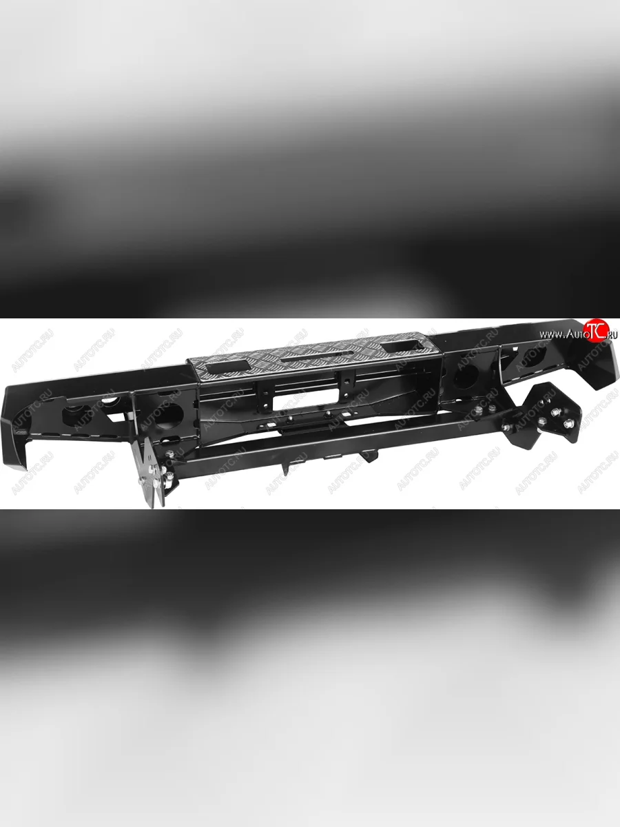 Бампер задний силовой (кузов 1350 мм) РИФ Mitsubishi L200 4  дорестайлинг (2006-2014) (С площадкой под лебёдку, квадратом под фаркоп и фонарями)  в Керчи Республика Крым