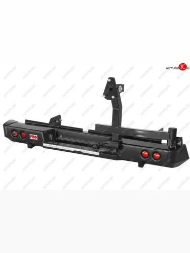 Бампер силовой задний РИФ (с фонарями, калиткой, подсветкой номера, без фаркопа) Mitsubishi L200 5 KK,KL дорестайлинг (2015-2019)