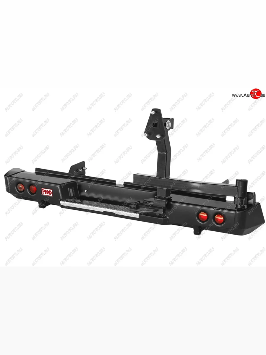 Бампер силовой задний РИФ Mitsubishi L200 5 KK,KL дорестайлинг (2015-2019) (с фонарями, калиткой, подсветкой номера, без фаркопа)  в Керчи Республика Крым