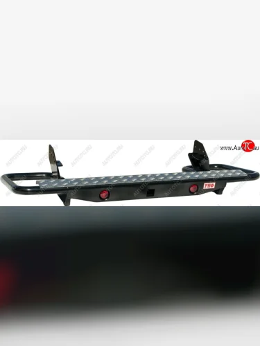 Бампер задний силовой (кузов 1350 мм) РИФ (Трубный с квадратом под фаркоп и фонарями) Mitsubishi L200  4 (2006-2014)  дорестайлинг