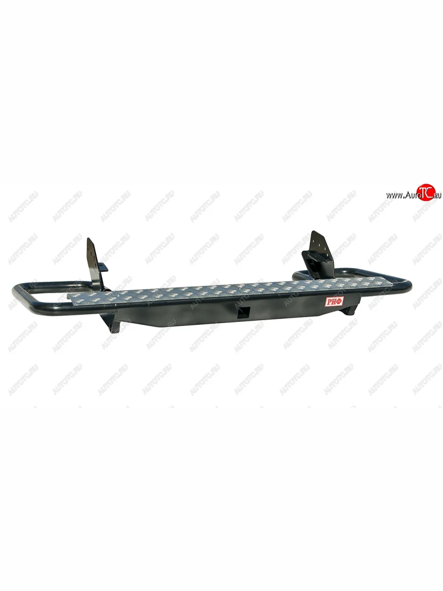 Бампер задний силовой (кузов 1350 мм) РИФ Mitsubishi L200 4  дорестайлинг (2006-2014) (Трубный с квадратом под фаркоп)  с доставкой в г. Керчь