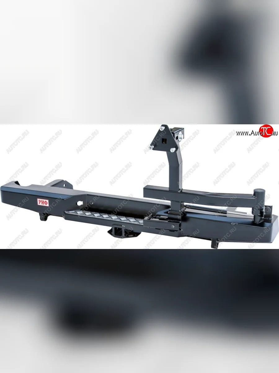 Бампер силовой задний РИФ Nissan Navara 2 D40 дорестайлинг (2004-2010) (с квадратом под фаркоп, калиткой, подсветкой номера)  с доставкой в г. Керчь