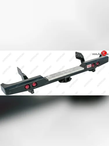 Бампер задний силовой (кузов 1350 мм) РИФ (С квадратом под фаркоп и фонарями) Mitsubishi L200  4 (2006-2014)  дорестайлинг