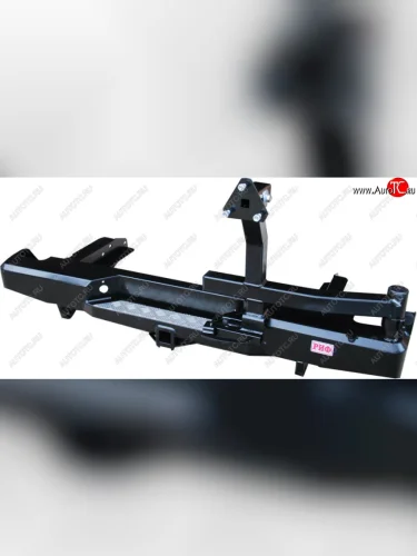 Бампер задний силовой (кузов 1400 мм) РИФ (С квадратом под фаркоп и калиткой) Nissan NP300 (2003-2008)