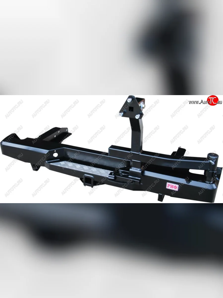 Бампер задний силовой (кузов 1400 мм) РИФ  Nissan NP300 (2003-2008) (С квадратом под фаркоп и калиткой)  в Самаре Самарской области