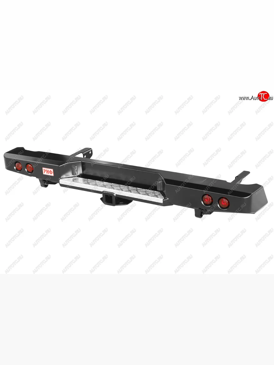 Бампер задний силовой (лифт 50 мм) РИФ Toyota Hilux AN10,AN20 дорестайлинг (2004-2008) (С квадратом под фаркоп и фонарями)  с доставкой в г. Керчь