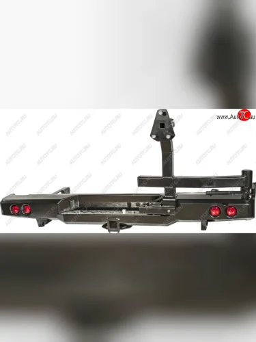 Бампер задний силовой РИФ (С квадратом под фаркоп, калиткой, фонарями и подсветкой номера) Toyota Hilux  AN10,AN20 (2004-2011) дорестайлинг, 1-ый рестайлинг