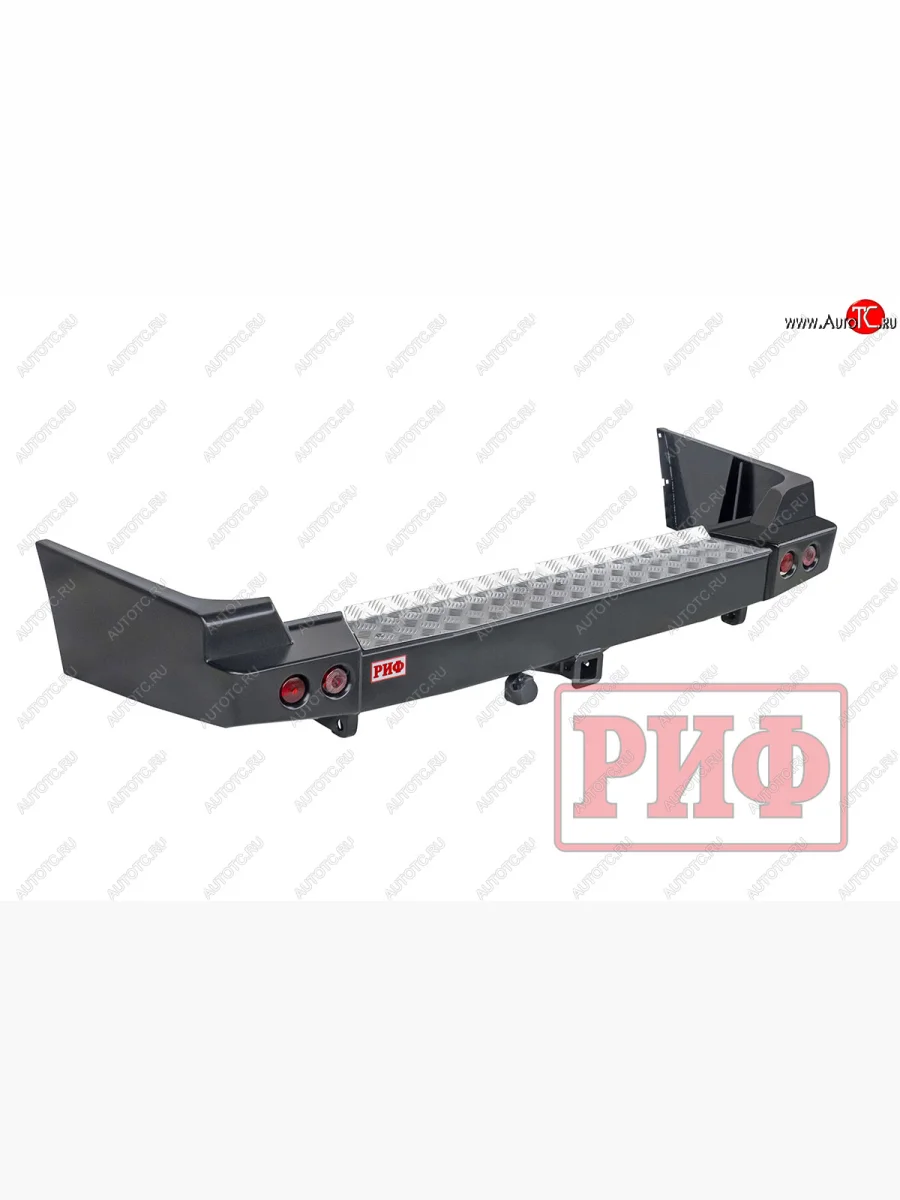 Бампер задний силовой РИФ  Toyota Land Cruiser (1998-2007) 10 100 (С квадратом под фаркоп и фонарями)  с доставкой в г. Керчь