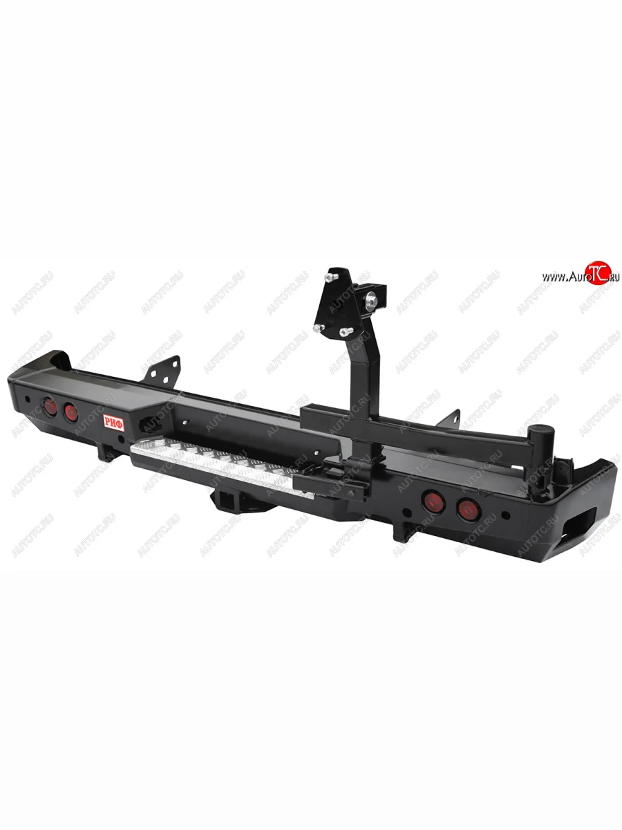 Бампер силовой задний РИФ Toyota Tundra XK50 дорестайлинг (2007-2009) (с квадратом под фаркоп, калиткой и фонарями)  в Самаре Самарской области