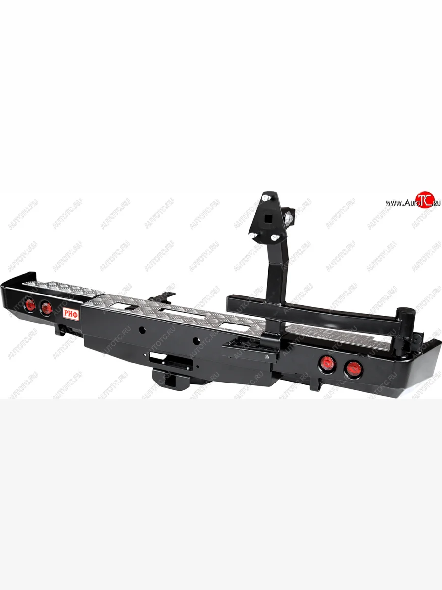 Бампер силовой задний (лифт 50 мм) РИФ ГАЗ Соболь 2217 Бизнес автобус 2-ой рестайлинг автобус (2010-2025) (с площ. под лебёдку, квадратом под фаркоп, калиткой и фонарями)  в Перми Пермском крае