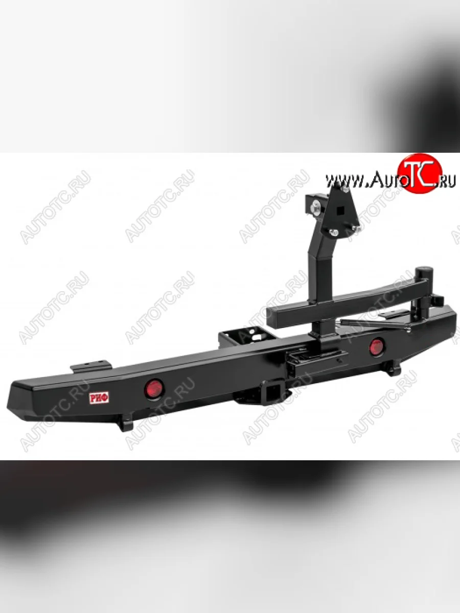 Бампер силовой задний (лифт 65 мм) РИФ Уаз 315195 Хантер (2003-2025) (с квадратом под фаркоп, фонарями и калиткой (правой), подсветкой номера)  с доставкой в г. Керчь