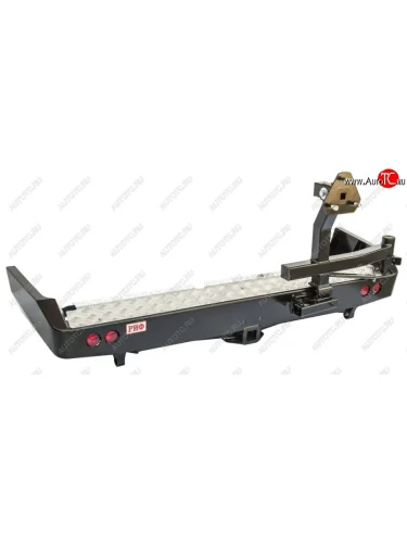 Бампер задний силовой РИФ (С квадратом под фаркоп, калиткой и фонарями) Toyota Land Cruiser  80 (1989-1997)