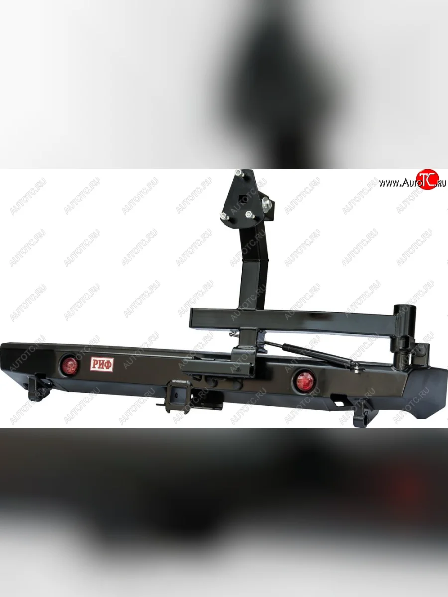 Бампер РИФ силовой задний ВАЗ Нива с квадратом под фаркоп, калиткой, фонарями, подсветкой номера Лада ВАЗ Нива 4х4 2121 3 дв. дорестайлинг (1977-2019) (С квадратом под фаркоп, калиткой, фонарями и подсветкой номера)  с доставкой в г. Керчь