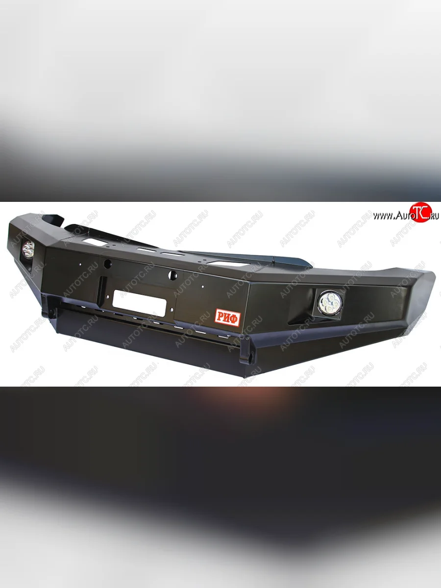 Бампер передний силовой РИФ Mitsubishi Pajero Sport PB рестайлинг (2013-2017) (С дополнительными фарами и защитой бачка омывателя)  в Самаре Самарской области