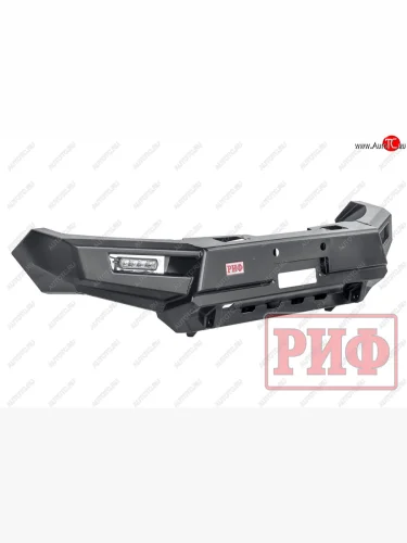 Бампер передний силовой РИФ (С дополнительными фарами и защитой бачка омывателя) Mitsubishi Pajero Sport  QE (2015-2021) дорестайлинг