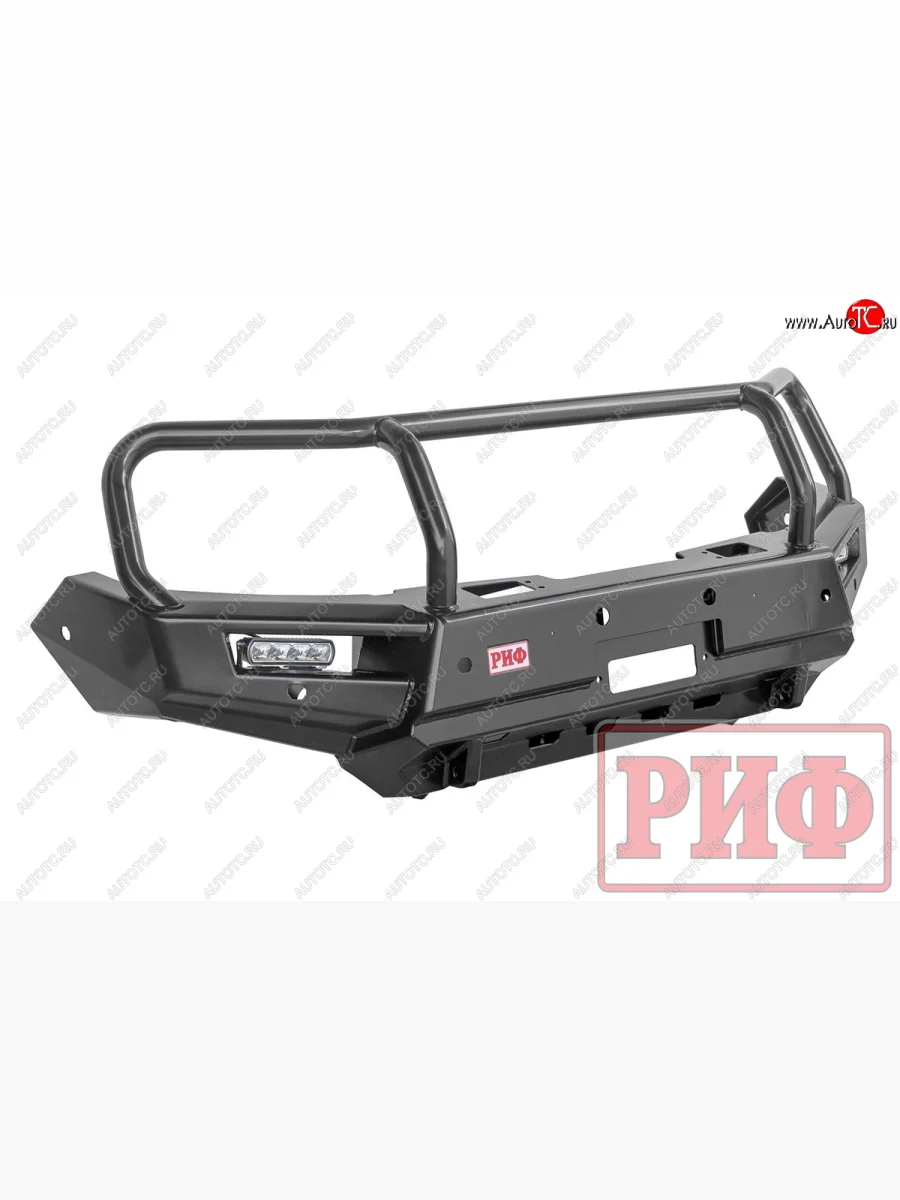Бампер передний силовой РИФ Mitsubishi Pajero Sport QE дорестайлинг (2015-2021) (С дополнительными фарами, защитной дугой, защитой бачка омывателя, под парктроник)  в Самаре Самарской области