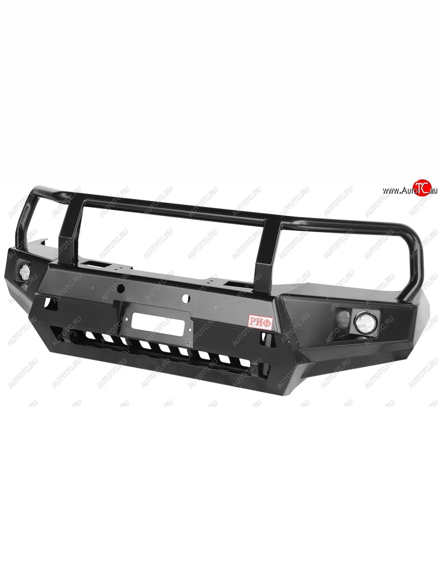 Бампер передний силовой РИФ Toyota Hilux AN120 дорестайлинг (2016-2020) (С дополнительными фарами, защитной дугой и защитой бачка омывателя)  в Самаре Самарской области