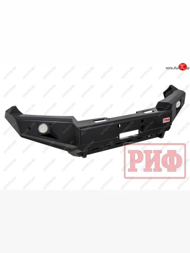 Бампер передний силовой РИФ (С дополнительными фарами и защитой бачка омывателя) Toyota Land Cruiser  200 (2007-2015) дорестайлинг, 1-ый рестайлинг
