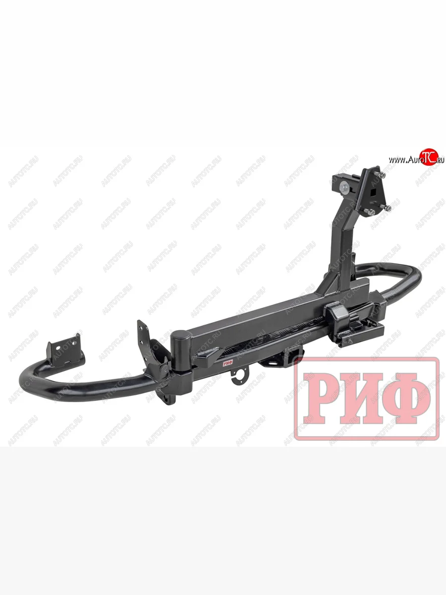 Бампер задний силовой РИФ Уаз Патриот 3163 5-дв. 1-ый рестайлинг (2014-2016) (С квадратом под фаркоп и калиткой)  с доставкой в г. Керчь