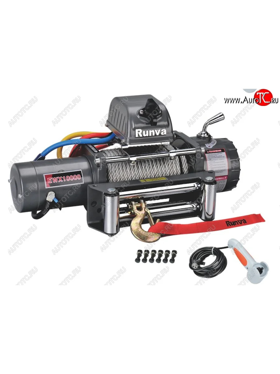 Лебёдка электрическая 12V 10000 lbs 4500 кг Runva Geely EX5 1 (2024-2025) (Стальной трос)  в Керчи Республика Крым