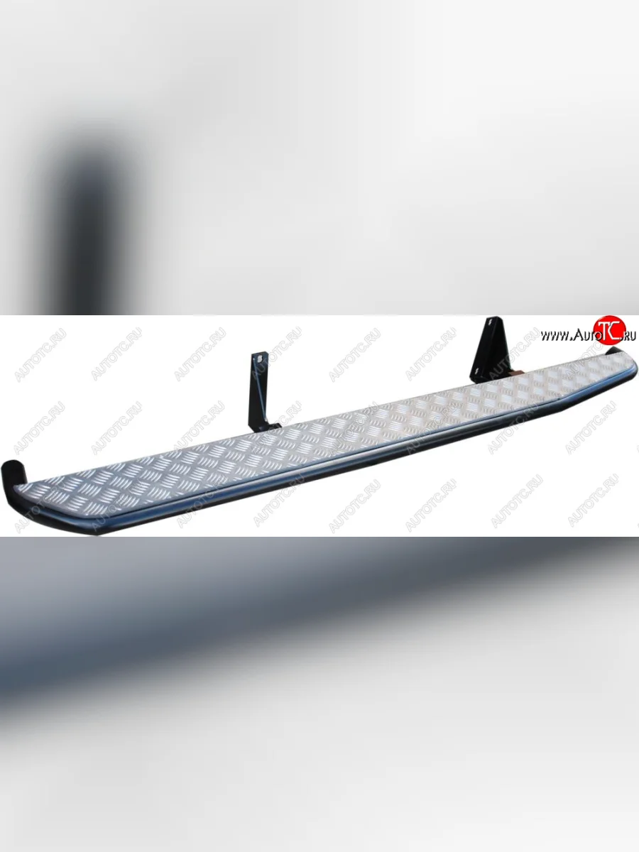 Защита порогов с подножкой РИФ Nissan Navara 2 D40 рестайлинг (2010-2016)  с доставкой в г. Керчь