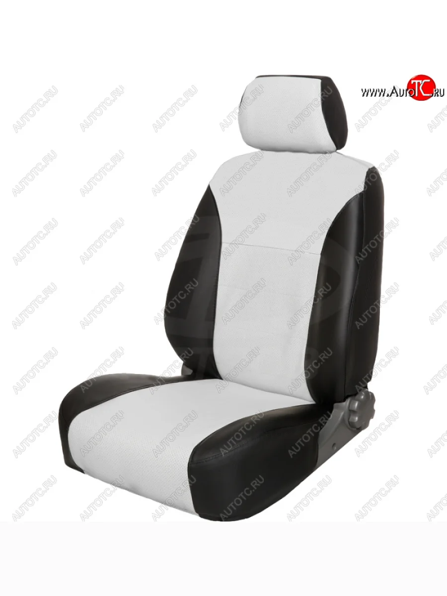 Чехлы сидений универсальные (экокожа) ПЕТРОВ Орегон   (черный/белый)  в Керчи Республика Крым