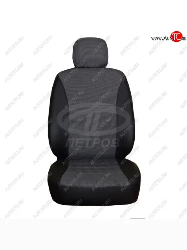 Чехлы сидений универсальные (экокожа/жаккард) ПЕТРОВ Орегон (черный/серый) 