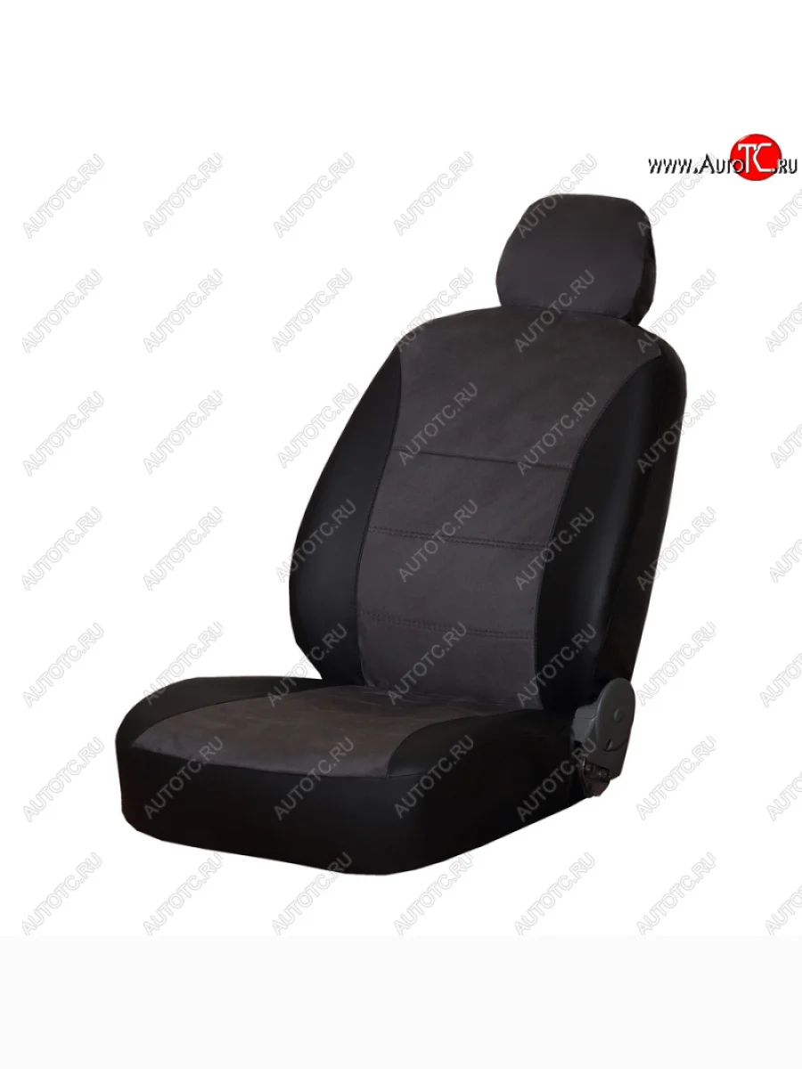 Чехлы сидений универсальные (экокожа/алькантара) ПЕТРОВ Орегон УРАЛ NEXT рестайлинг (2015-2025) (черный/серый)  в Перми Пермском крае